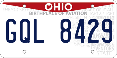 OH license plate GQL8429