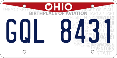 OH license plate GQL8431