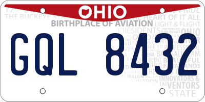 OH license plate GQL8432
