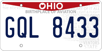 OH license plate GQL8433