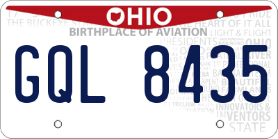 OH license plate GQL8435
