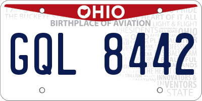 OH license plate GQL8442