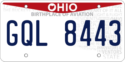 OH license plate GQL8443