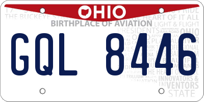 OH license plate GQL8446
