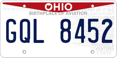 OH license plate GQL8452
