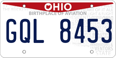 OH license plate GQL8453