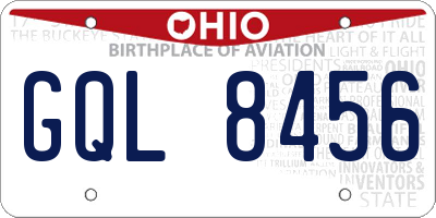 OH license plate GQL8456