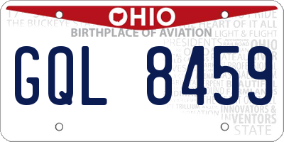 OH license plate GQL8459