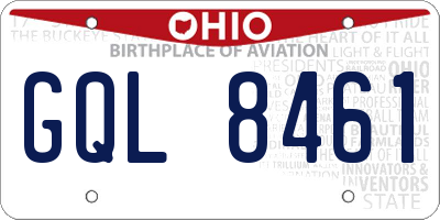 OH license plate GQL8461