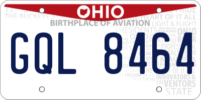 OH license plate GQL8464