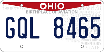 OH license plate GQL8465
