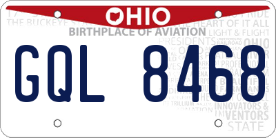 OH license plate GQL8468