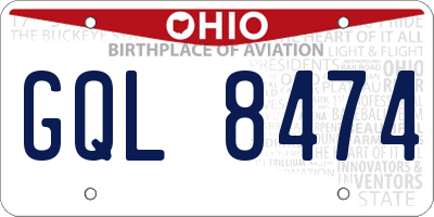 OH license plate GQL8474