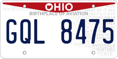 OH license plate GQL8475