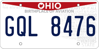 OH license plate GQL8476