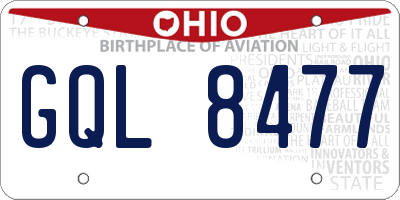 OH license plate GQL8477