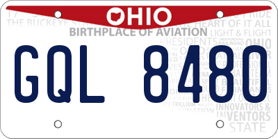 OH license plate GQL8480
