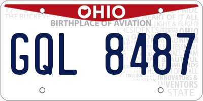 OH license plate GQL8487