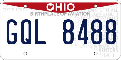 OH license plate GQL8488
