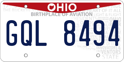 OH license plate GQL8494