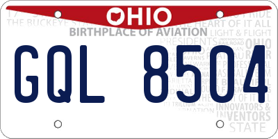 OH license plate GQL8504