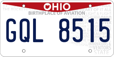 OH license plate GQL8515