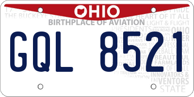 OH license plate GQL8521
