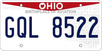 OH license plate GQL8522