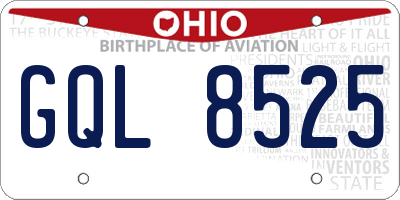 OH license plate GQL8525