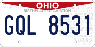 OH license plate GQL8531