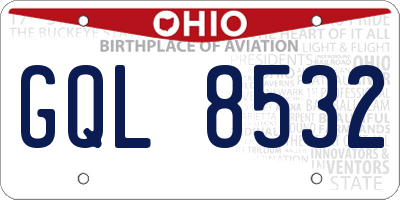 OH license plate GQL8532