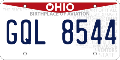 OH license plate GQL8544
