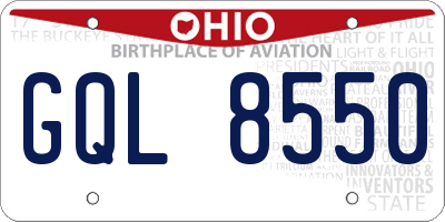 OH license plate GQL8550