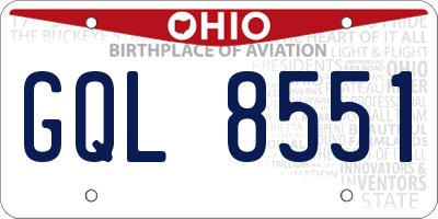 OH license plate GQL8551
