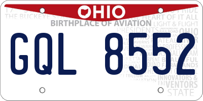 OH license plate GQL8552