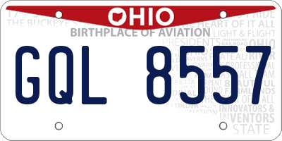 OH license plate GQL8557