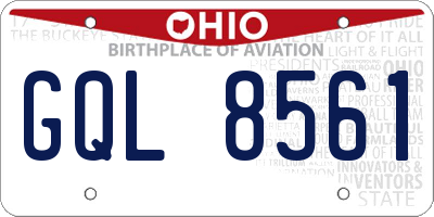 OH license plate GQL8561