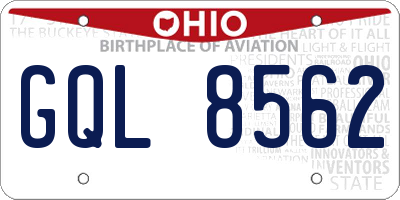 OH license plate GQL8562