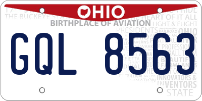OH license plate GQL8563
