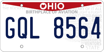 OH license plate GQL8564