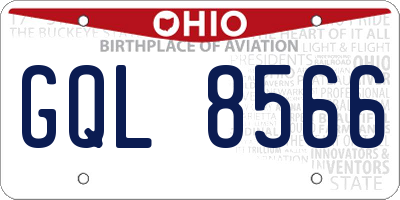 OH license plate GQL8566