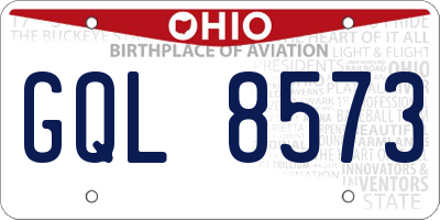 OH license plate GQL8573