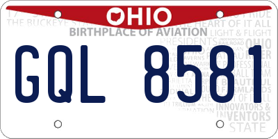 OH license plate GQL8581