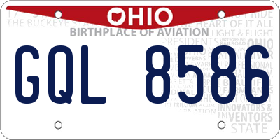 OH license plate GQL8586