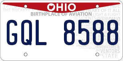 OH license plate GQL8588
