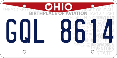 OH license plate GQL8614
