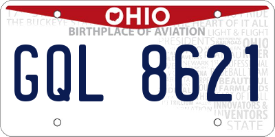 OH license plate GQL8621