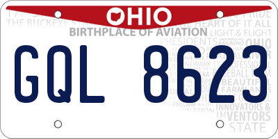 OH license plate GQL8623