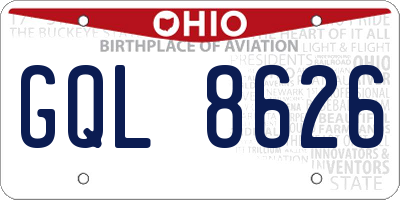 OH license plate GQL8626