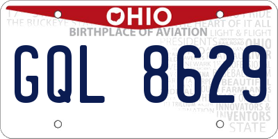 OH license plate GQL8629